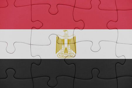 puzzle with the national flag of egypt. conceptの写真素材