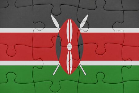 puzzle with the national flag of kenya. conceptの写真素材