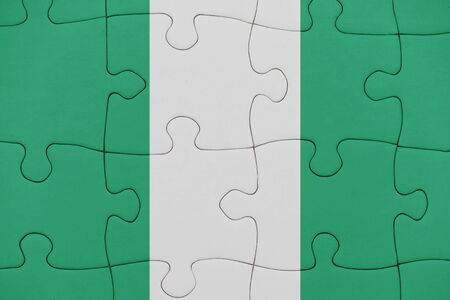 puzzle with the national flag of nigeria. conceptの写真素材