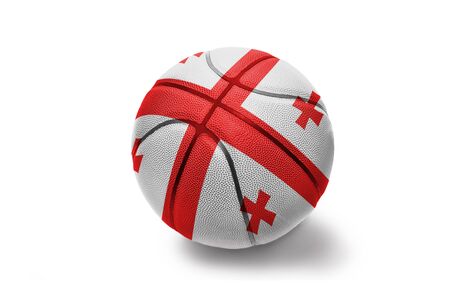 basketball ball with the colored national flag of georgia on the white backgroundの写真素材