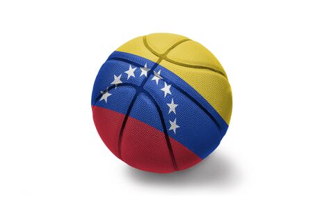 basketball ball with the colored national flag of venezuela on the white backgroundの写真素材