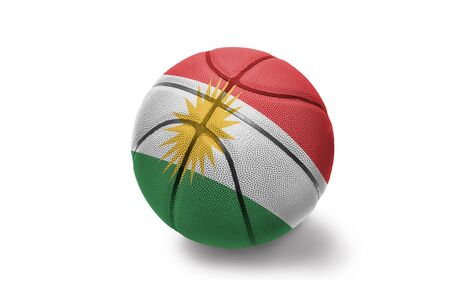 basketball ball with the colored national flag of kurdistan on the white backgroundの写真素材