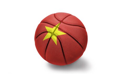 basketball ball with the colored national flag of vietnam on the white backgroundの写真素材