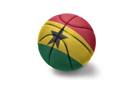 basketball ball with the colored national flag of ghana on the white backgroundの写真素材