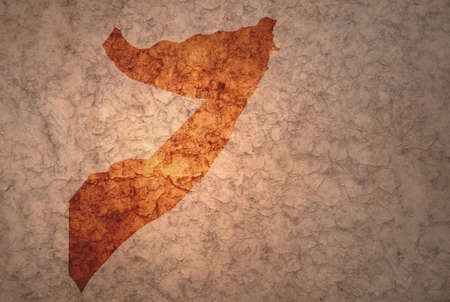 map of somalia on a old ancient vintage crack paper background