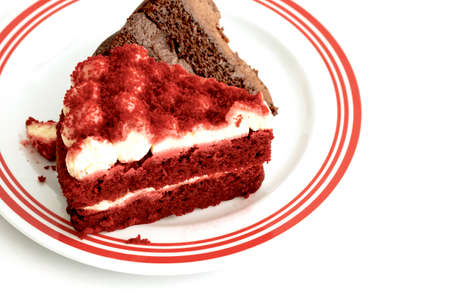 Piece of cake velvet with strawberry.