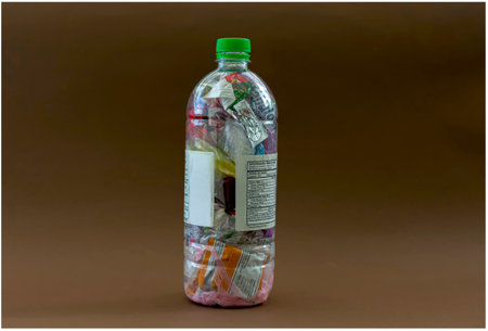 Recycling of plastic bottles to be reused in the industry.のeditorial素材