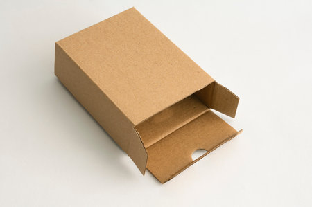 Small cardboard box on a white surface.