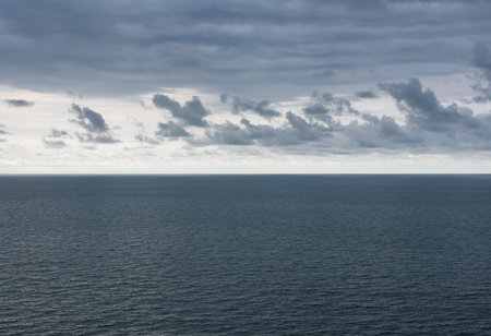 Natural landscape with a cloudy sky in the sea of Colombia.