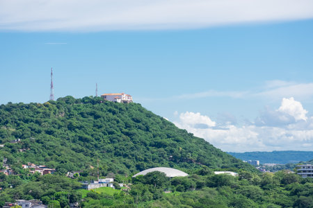 Panoramic view of La Popa Hill in Cartagena, Colombia.の写真素材