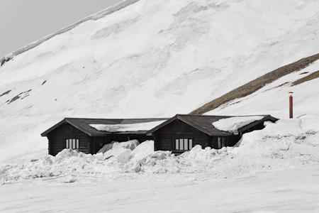 Log cabin in Changbai Mountainのeditorial素材