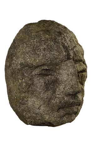 Statue head with big nose isolated on whiteの写真素材