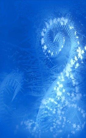 Winter Frost with stars and sparkles on a blue backgroundのイラスト素材