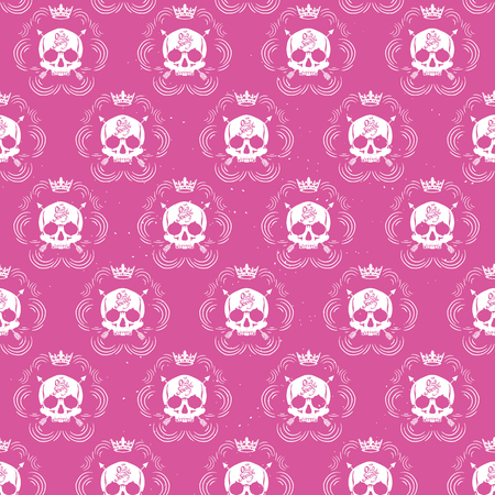 Pattern pirate skull wallpaper for tattoo parlorのイラスト素材