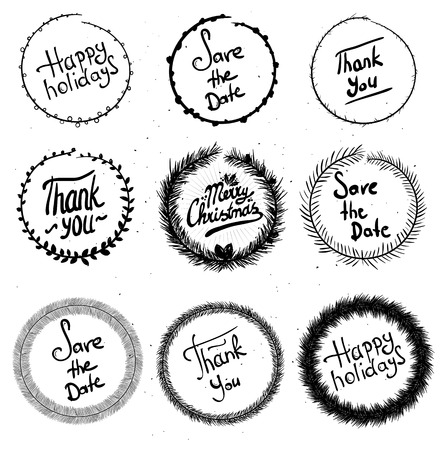 Thank you handwritten vector illustration, dark brush pen lettering isolated on white backgroundのイラスト素材