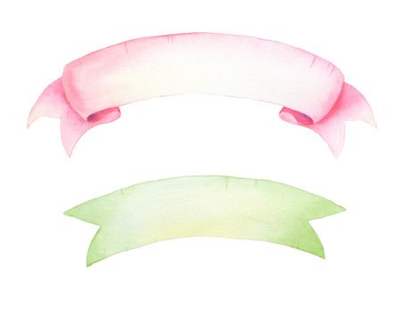 Watercolor ribbons for textの写真素材