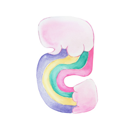 Cartoon figure five for a unicorn partyの写真素材