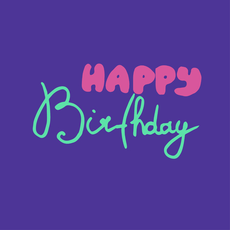 Happy birthday inscription.のイラスト素材