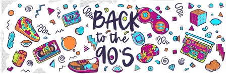 Set of fashion patches, cute badges, fun icons vectorのイラスト素材