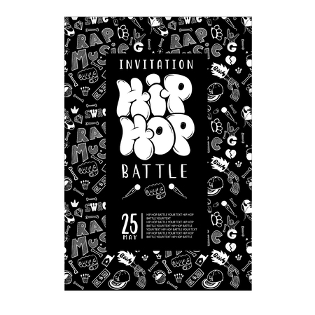 hip hop music, ready-made concept invitation, flyer flyer posterのイラスト素材