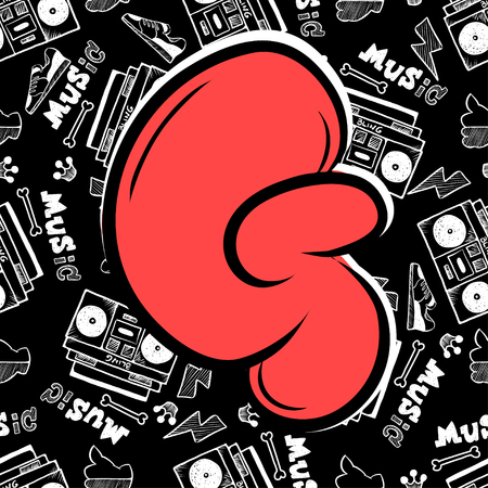 Hip hop street style. Free wildstyle for wall city urban. Modern vector style illustration art print.のイラスト素材