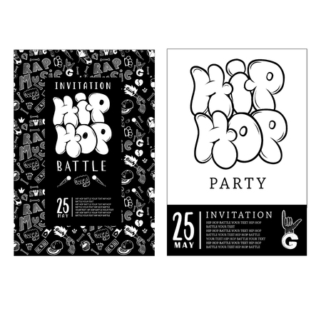 hip hop music, ready-made concept invitation, flyer flyer posterのイラスト素材