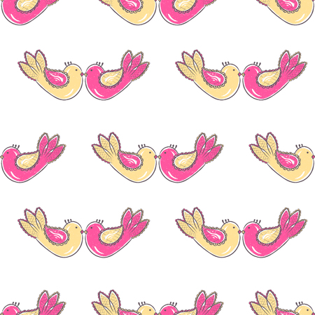 Pattern of hand drawn hearts in doodle style. Sketchy design for Valentine s day, wedding or Mother s day. Vector illustration.のイラスト素材