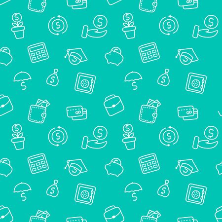 Economy and finance linear vector seamless patternのイラスト素材