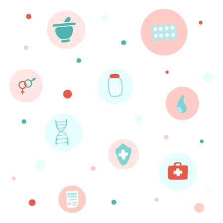 Medicine and healthcare flat vector icons setのイラスト素材