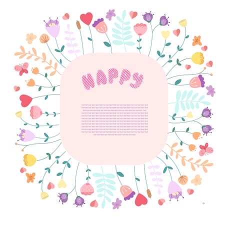 Happy greeting card vector template with text spaceのイラスト素材