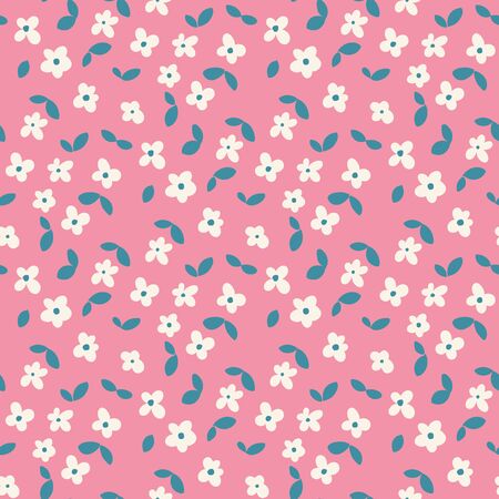 Small flower pattern Vector romantic floral illustration.のイラスト素材