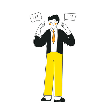 Critical thinking, Vector flat graphic design. News filter,のイラスト素材