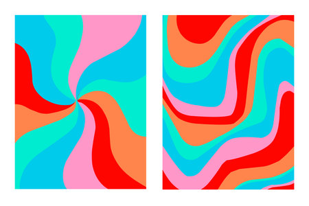 Posters with background rainbow psychedelic. Psychedelic background.