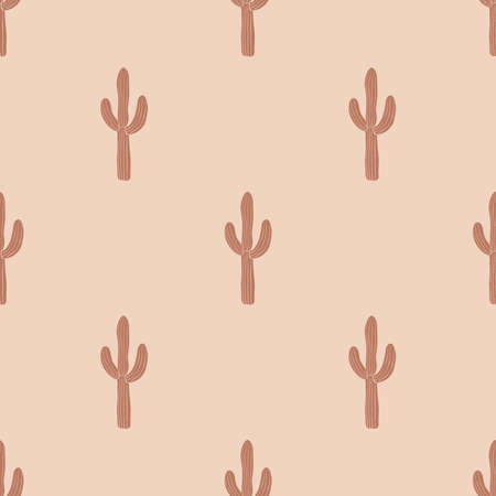 Cute seamless cactus pattern background. Vector illustrationsのイラスト素材