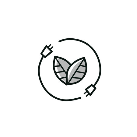 Eco energy conservation and application icon, electricity and green energy concept for graphic designのイラスト素材