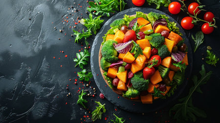 Vibrant Fruit and Vegetable Saladの素材