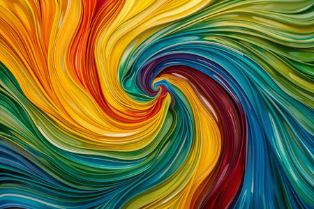 Vivid Swirl of Rainbow Hues