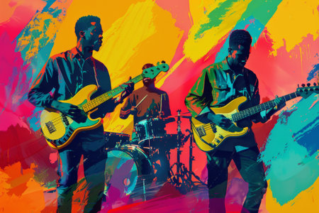 Vibrant Jazz Band Performanceの写真素材