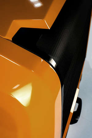 Yellow front panel of a car tractor mechanism machine. Industry technologies, driveの写真素材