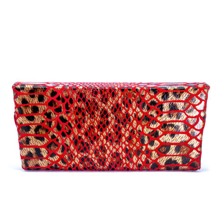Leather jeans glasses case on white background isolatedの写真素材