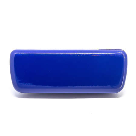 Leather jeans glasses case on white background isolatedの写真素材