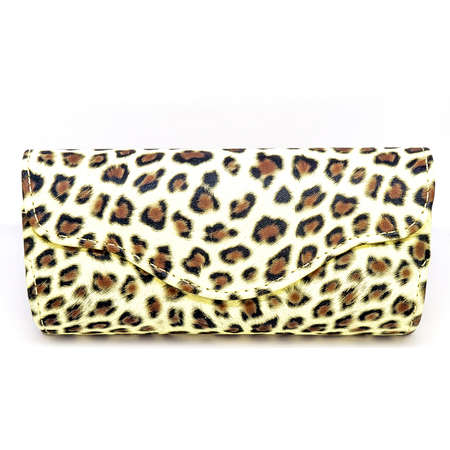 Leather jeans glasses case on white background isolatedの写真素材