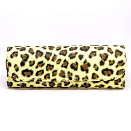 Leather jeans glasses case on white background isolatedの写真素材