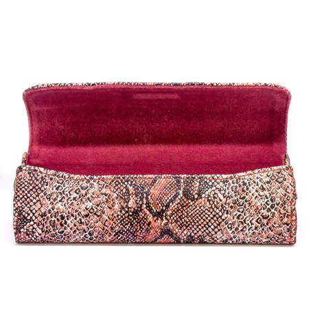 Leather jeans glasses case on white background isolatedの写真素材