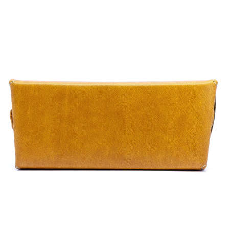 Leather jeans glasses case on white background isolatedの写真素材