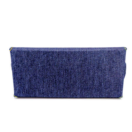 Leather jeans glasses case on white background isolatedの写真素材