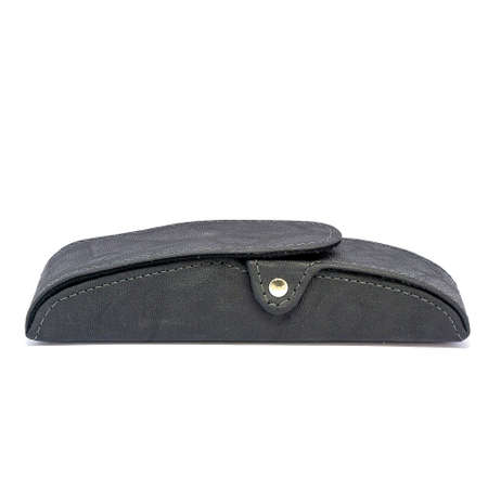 Leather jeans glasses case on white background isolatedの写真素材