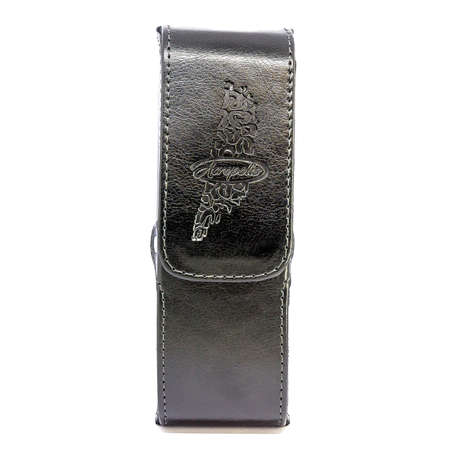 Leather jeans glasses case on white background isolatedの写真素材