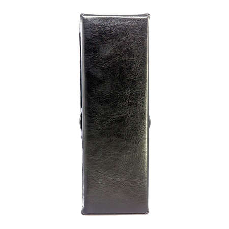 Leather jeans glasses case on white background isolatedの写真素材