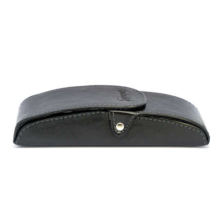 Leather jeans glasses case on white background isolatedの写真素材